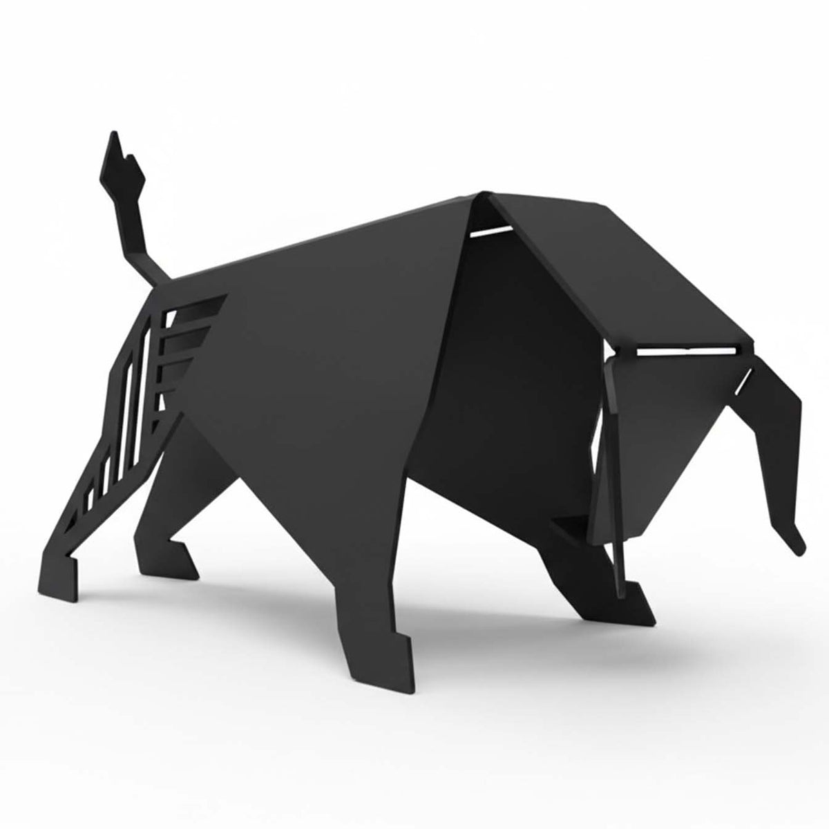 Geometric Bull Metal Sculpture