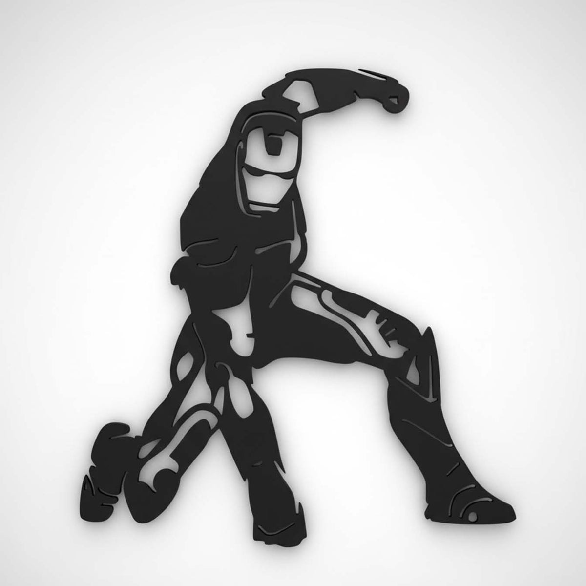 Iron Man Landing Pose Metal Wall Art
