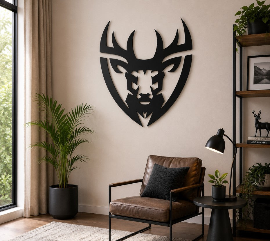 Geometric Deer Head Wall Art