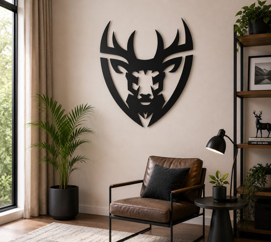 Geometric Deer Head Wall Art